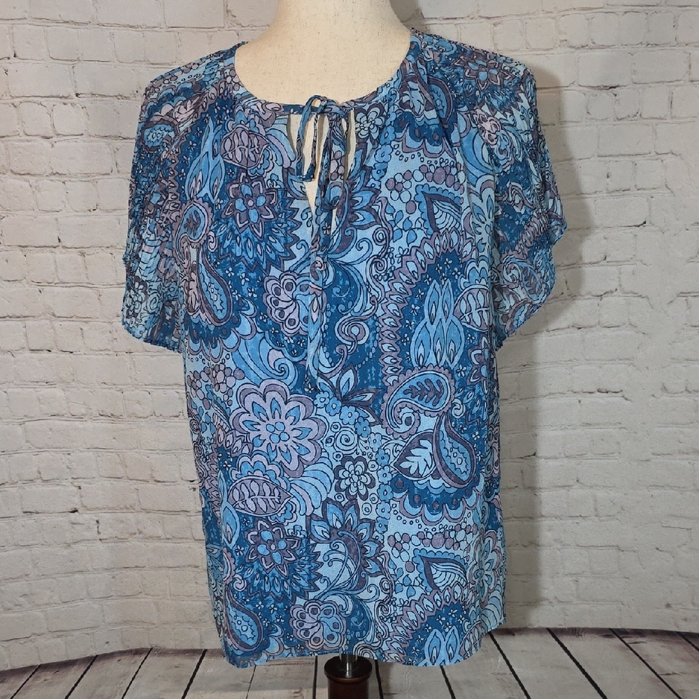 Philosophy Blue Floral Women's Blouse‎